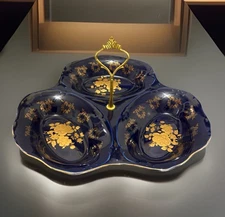 Vintage HAAS & CZJZEK Czech Handmade Fine Porcelain Original Cobalt 24 CT Gold