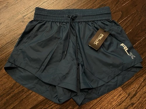 NWT RLX Ralph Lauren Drawstring Gym Running Workout Shorts Womens Sz XS $98
