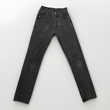 Vintage vTg Black Levi  s 501 Women Skinny Jeans 24x32 Actual Button Fly USA 90  s