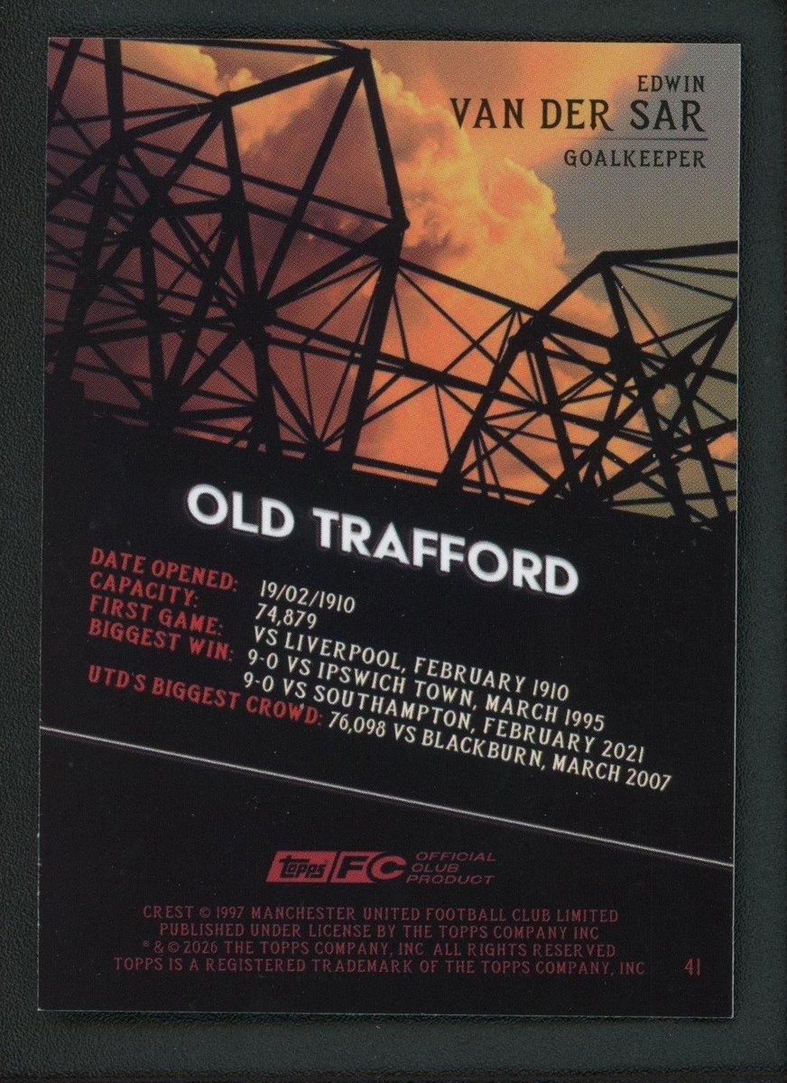 2026 EDWIN VAN DER SAR 32/99 TOPPS OFFICIAL CLUB PRODUCT OLD