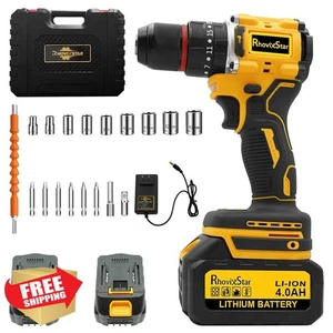 RhovixStar 20V Drill 3/8" Keyless 2x 4Ah Batt