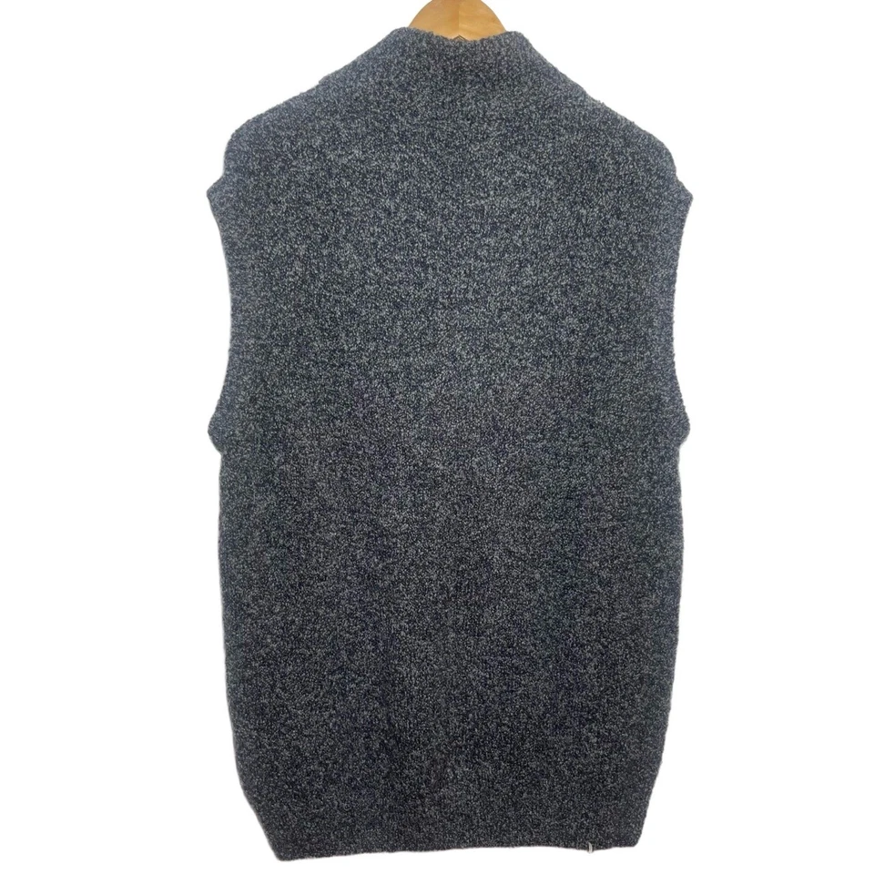 Chaleco Gris jaspeado Tejido Cremallera Completa Cuello Alto Ropa Deportiva Foto 3 de 4