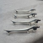 Vintage metal Dachshund Dinner Knife chopstick Rests Set of 4 — photo 1