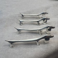 Vintage metal Dachshund Dinner Knife chopstick Rests Set of 4