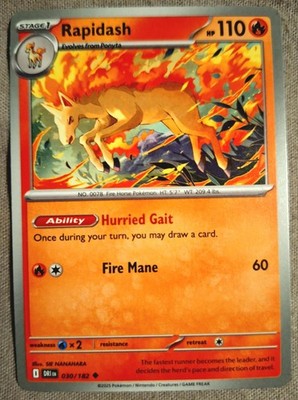 Pokémon Cards: Rapidash 30/182 Uncommon Regular | Destined Rivals - Pokémon TCG