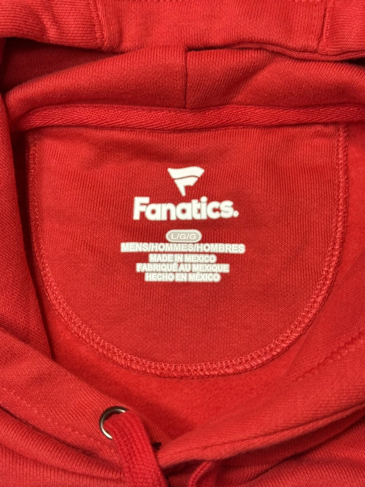 Fanatics Men Red Bayern Munich OfficialLogo Fitted Hoodie Size Large - Image 3 of 4