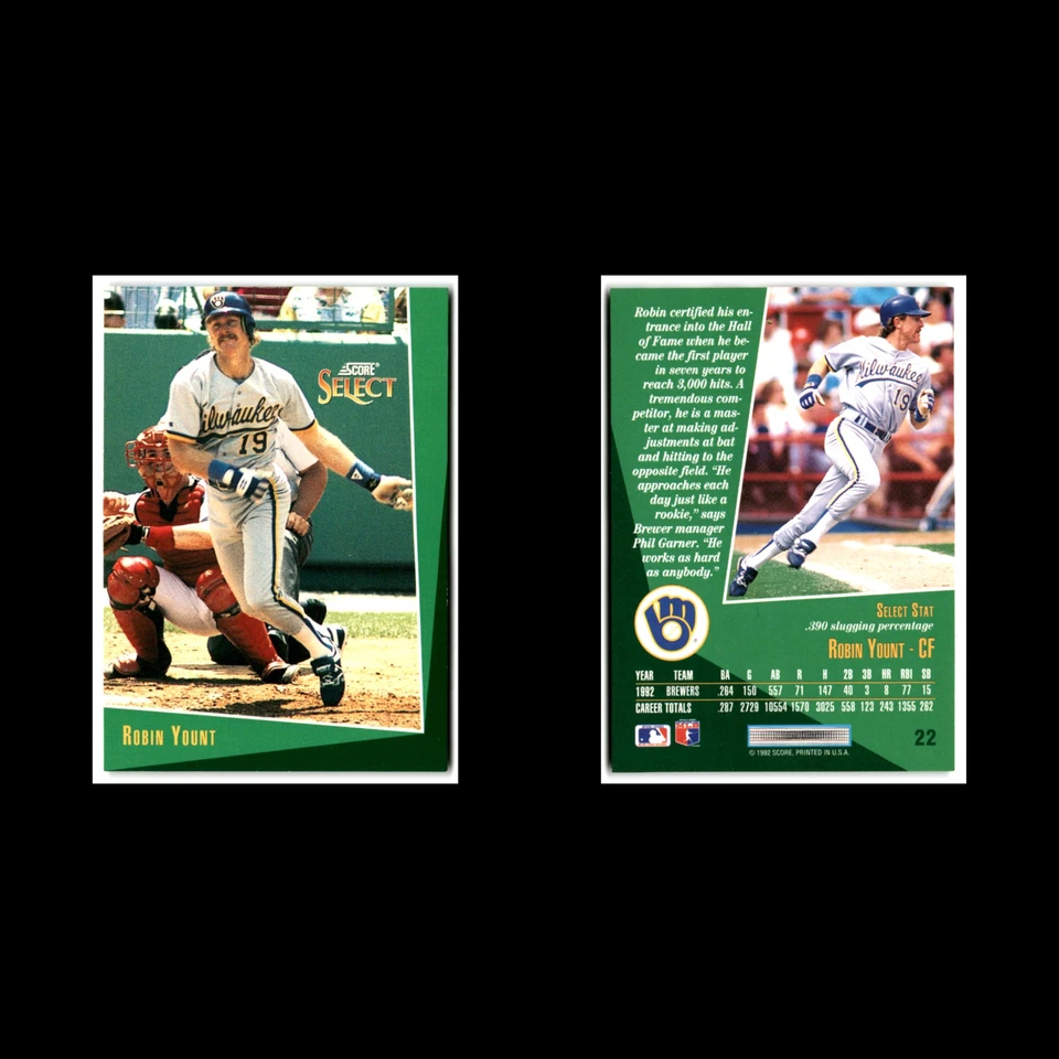 Robin Yount #22 1993 Select Milwaukee Brewers Baseball Card MLB NM - Image 3 of 3