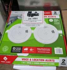 2023 First Alert 2-in-1 Smoke & Carbon Monoxide Alarms Voice & Location Alerts 