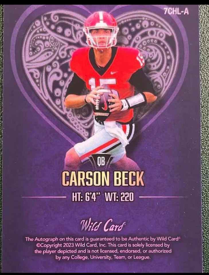 Carson Beck - Miami Hurricanes - Wild Card 7CHL-A automático/6 Foto 2 de 2