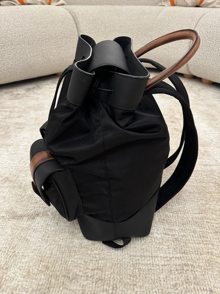 100% подлинный мужской кожаный нейлоновый рюкзак Berluti Horizon черный рекомендуемая розничная цена 2950 фунтов как новый - Изображение 3 из 4