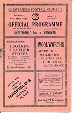 Chesterfield Reserves v Wombwell (Midland League) 1931/1932 - PRE-WAR programme