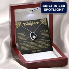 To My Daughter, Love Dad, Custom Beautiful Necklace Gift, From Father Dad Daddy