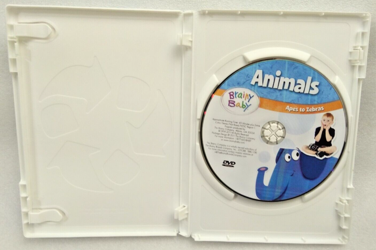 DVD Brainy Baby - Animals Apes to Zebras (DVD, 2011