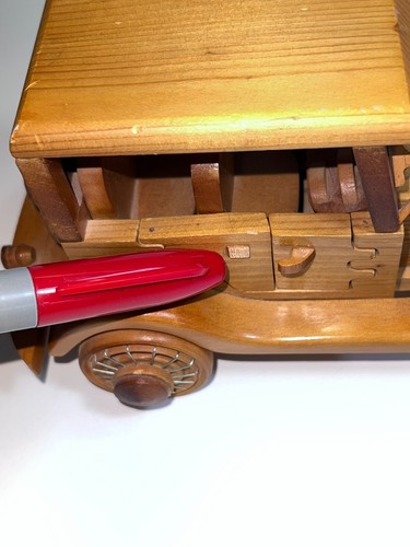 Vintage 1990's Handcrafted Solid Wood Colombia Car Home Decor 10' L x 4"x5" H - Picture 9 of 11