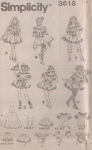 Simplicity Sewing Pattern 3618 Costume Pirate Maid Nurse Corset Size 6 - 12 NEW - Picture 3 of 12