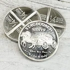 1 oz .999 Silver ~ 1/4 Divisible Art ROUND Stagecoach GET OUT OF DODGE FRACTION