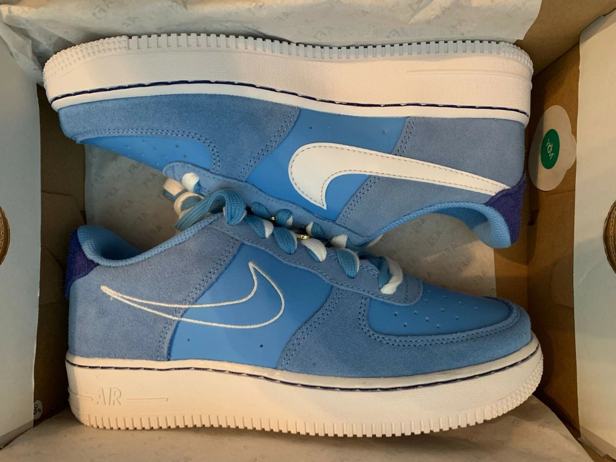 Nike Air Big Boys 6Y Air Force 1 LV8 S50 GS University Carolina Blue Shoes  UNC