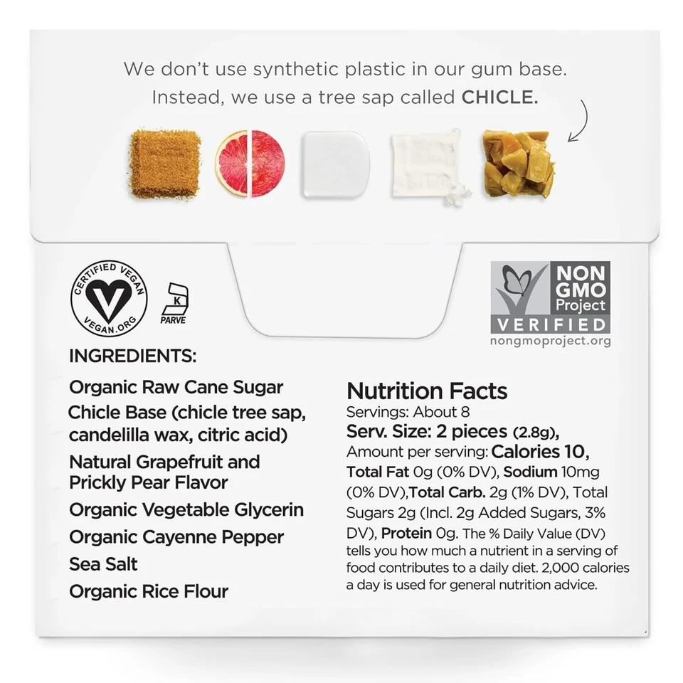 Simply Gum Cleanse Pomelo Pera Paquete de 6 (90 piezas) Natural Orgánico Kosher Foto 2 de 4