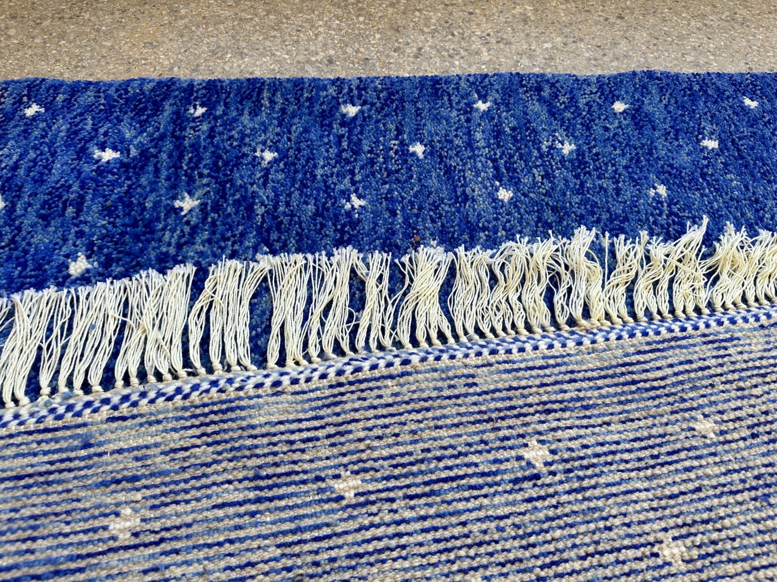 BLUE RUG FOR LIVING ROOM BLUE AREA RUG BLUE DOTS RUG MOROCCAN RUG