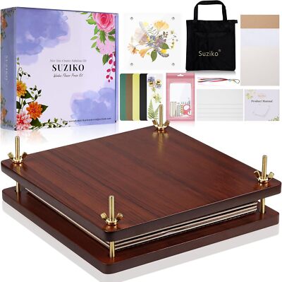 Flower Press-Flower Press Kit 10x10 inches with Storage Bag,Large Wooden Flower