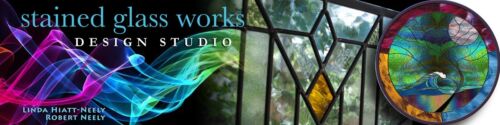 Stained Glass Window Panel heron cattails turquoise blue green - Picture 4 of 5