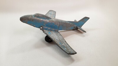 Vintage Toy Airplane Midgetoy Rockford IL Metal Navy Plane Blue