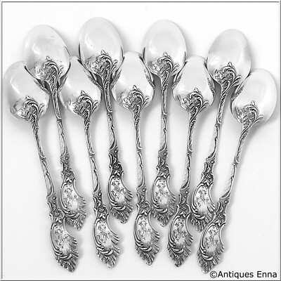 Boivin French Sterling Silver 18k Gold Tea Coffee Spoons Set