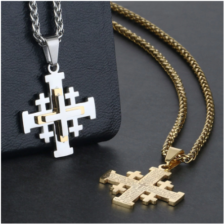 Stainless Steel Jerusalem Cross Pendant 
