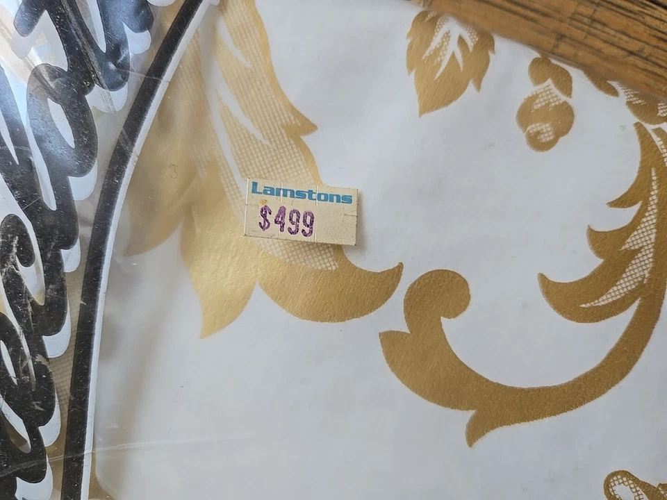 Mantel Vintage Maytex Mills Vinilo Hoja de Oro Diseño 52X52 Interior Exterior Nuevo Foto 2 de 4