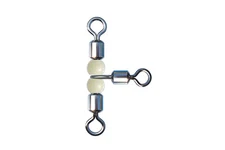 Lot 50 pcs of size #3 x 4 Dblue Cross-line Rolling Swivels With Pearl Beads