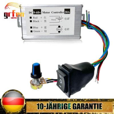 DC Motordrehzahlregler Variabler Geschwindigkeitsregler 9V 12V 24V 36V 48V 60V