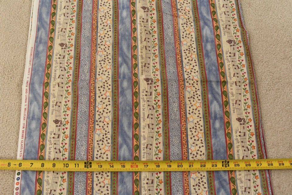 By 1/2 Yd, Musical Stripes on Quilt Cotton, Henry Glass/Smith & Milligan, M7610 - Image 2 of 4