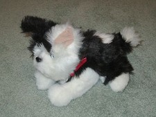 TIGER Furreal Friends 11" BLACK WHITE PUPPY JUMPS Barks Whines Pants...