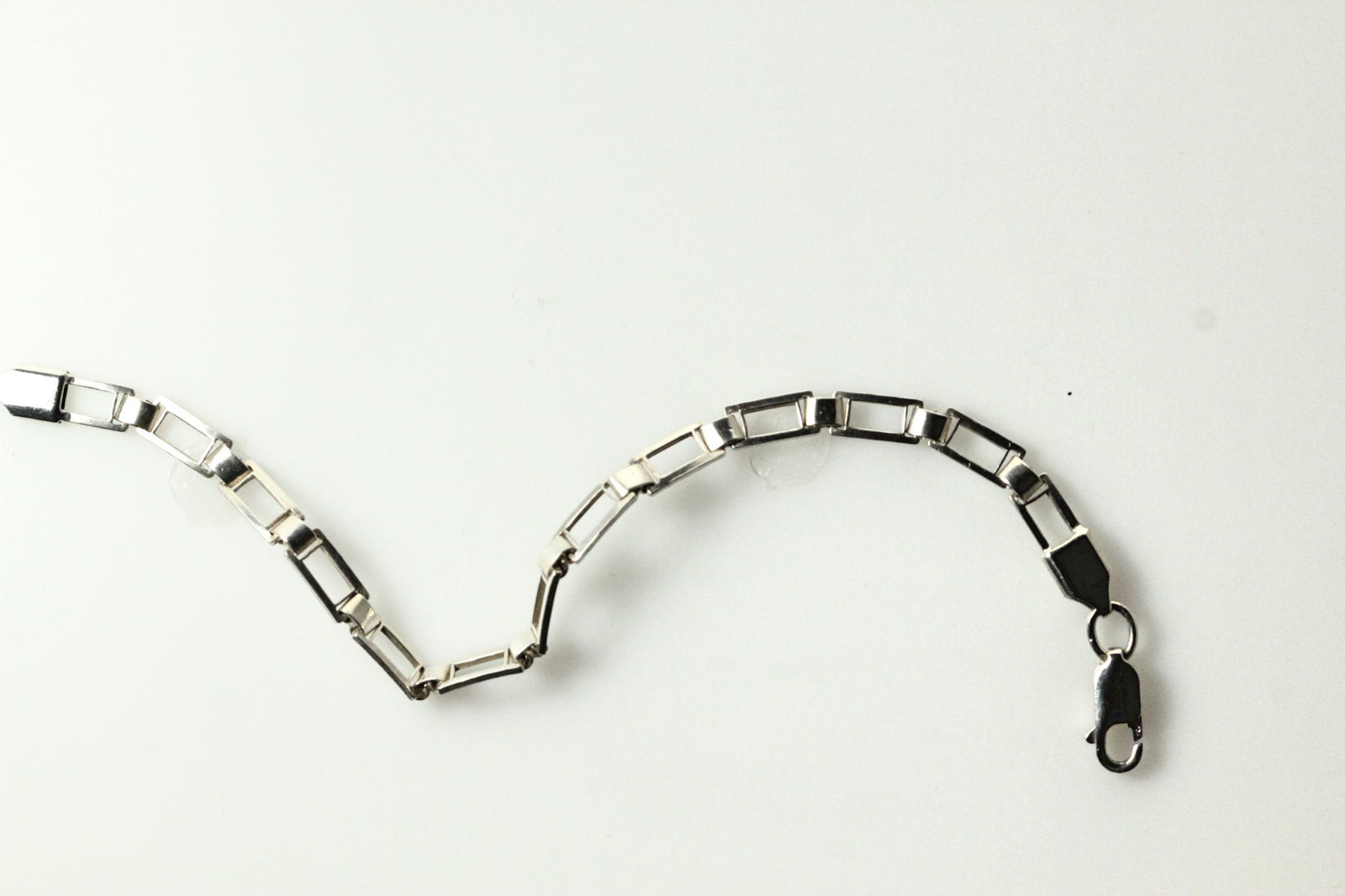 925 Sterling Silver 7.75" Rectangular Link Bracel… - image 12