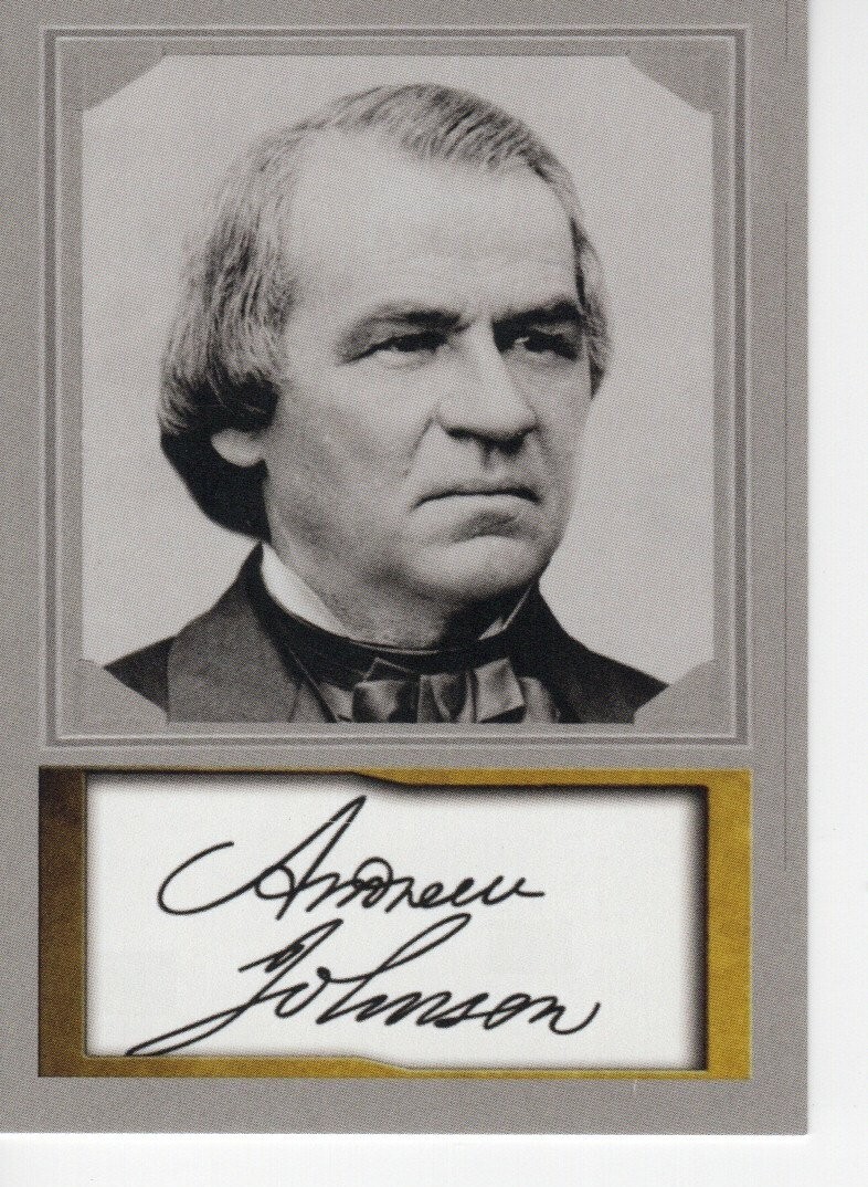 Andrew Johnson ACEO Presidential Portrait D Gordon Facsimile Auto NM+ #17