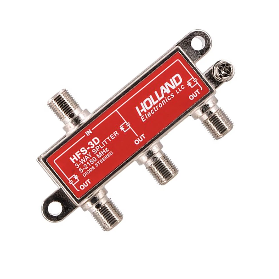 Holland HFS-3D 3-Way Coax Splitter Dish Network Approved Hopper & Joey - New - Image 2 of 4