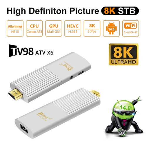 TV98 ATV Android 14 Smart TV Stick 2.4G 5G WiFi TV Box 8K Ultra HD Media Player - Picture 4 of 24