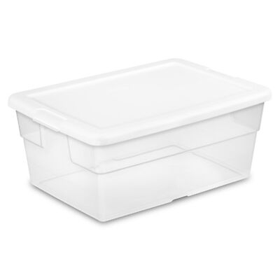 Sterilite Stacking Closet Storage Box Container Tub