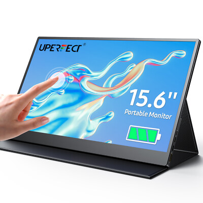 UPERFECT 15.6'' Touch Screen 1920*1080 Portable Monitor HDMI USB C w/ Battery  