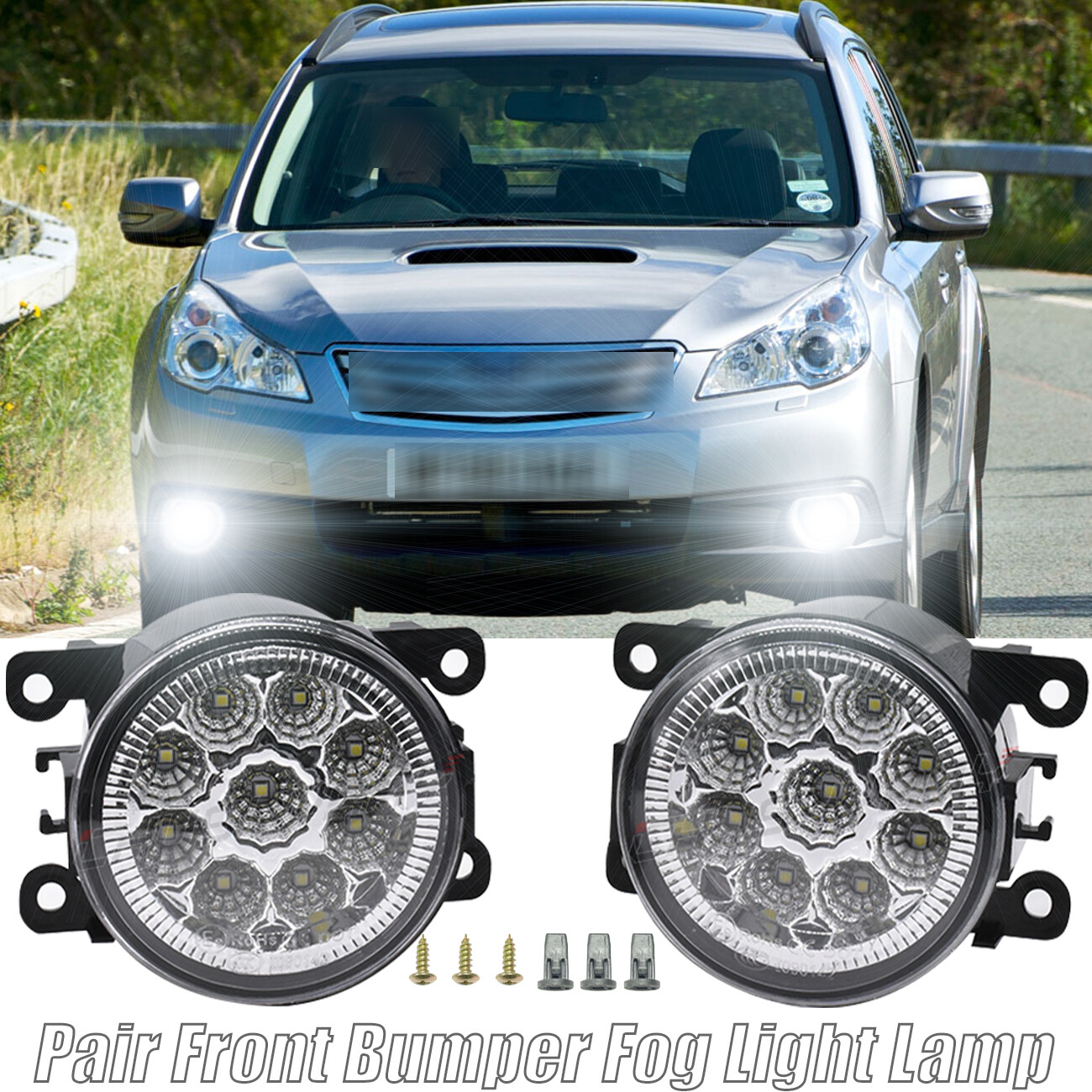 For 2010-2012 Subaru Outback Clear Lens 2PCS Bumper Fog Light Lamps Replacement