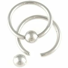 2 Pack Captive Bead Ring Jewelry Surgical Steel 12G 10G 8G 6G 4G Nose Piercings