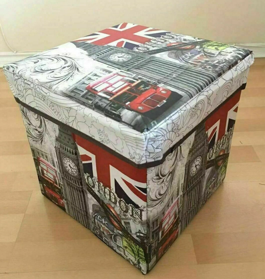 Almacenamiento plegable Taburete de asiento otomano Cajas de almacenamiento Silla de inicio Tapa de banco de reposapiés Foto 4 de 4