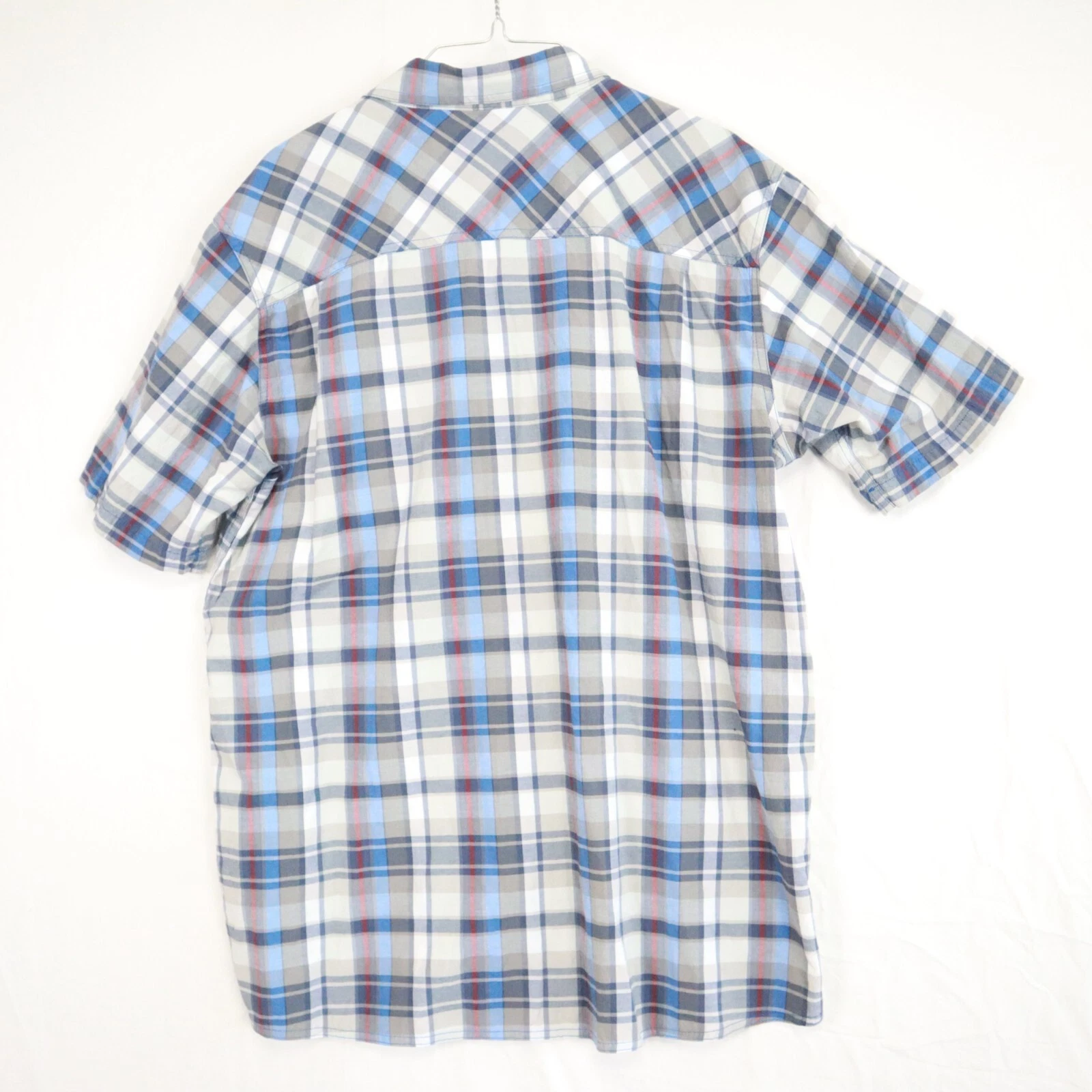 outdoor-research hiking camp utility pocket casual button up plaid shirt