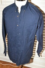 Vtg 90s Bugle Boy Button Down Shirt L 100 COTTON NAVY BLUE SHIRT CHEST 50