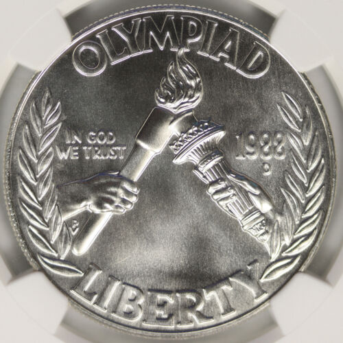 1988-D Olympics $1 Commemorative Silver Dollar NGC MS69 - Picture 3 of 4