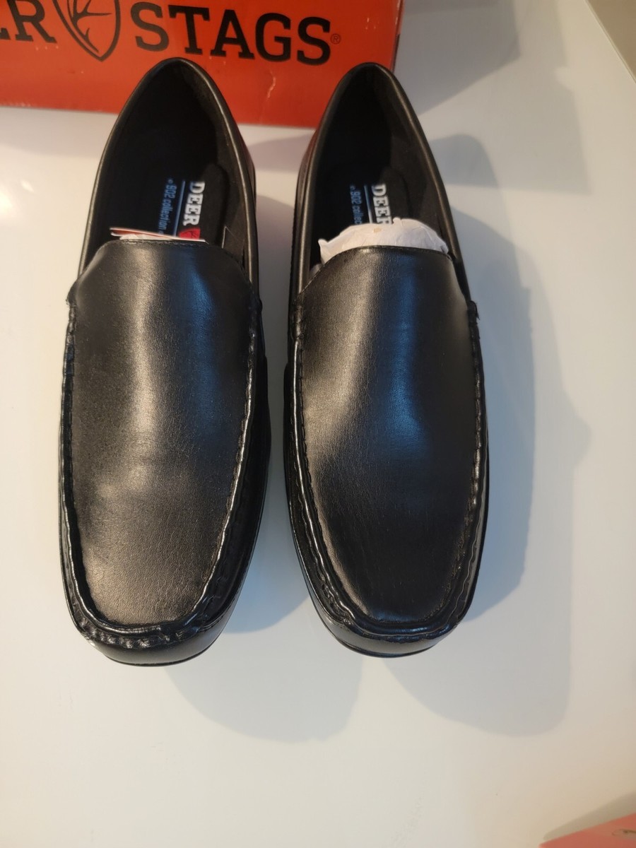 Deer Stags Mens Drive Black Slip On Driving Loafer Shoes US 11.5