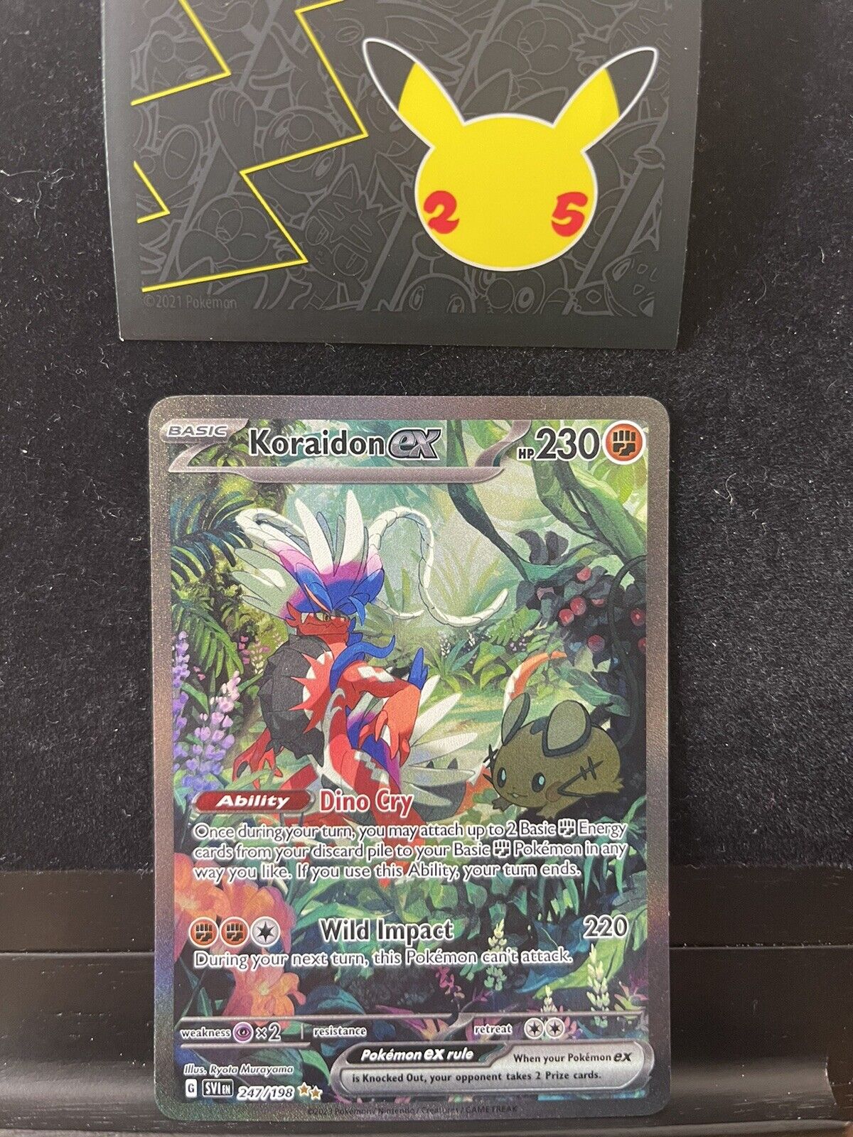 Carta 247/198 TCG Original Copag Pokémon Card Koraidon EX Full Art  Brilhante Foil Holográfico Texturizada