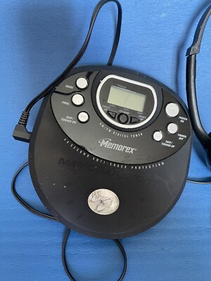 MEMOREX PORTABLE CD PLAYER MD6868BLK Anti-Shock LCD DISPLAY AM/FM Radio ...