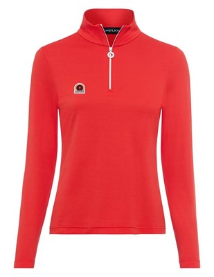 Golfino classic tricolor troyer sweater Red