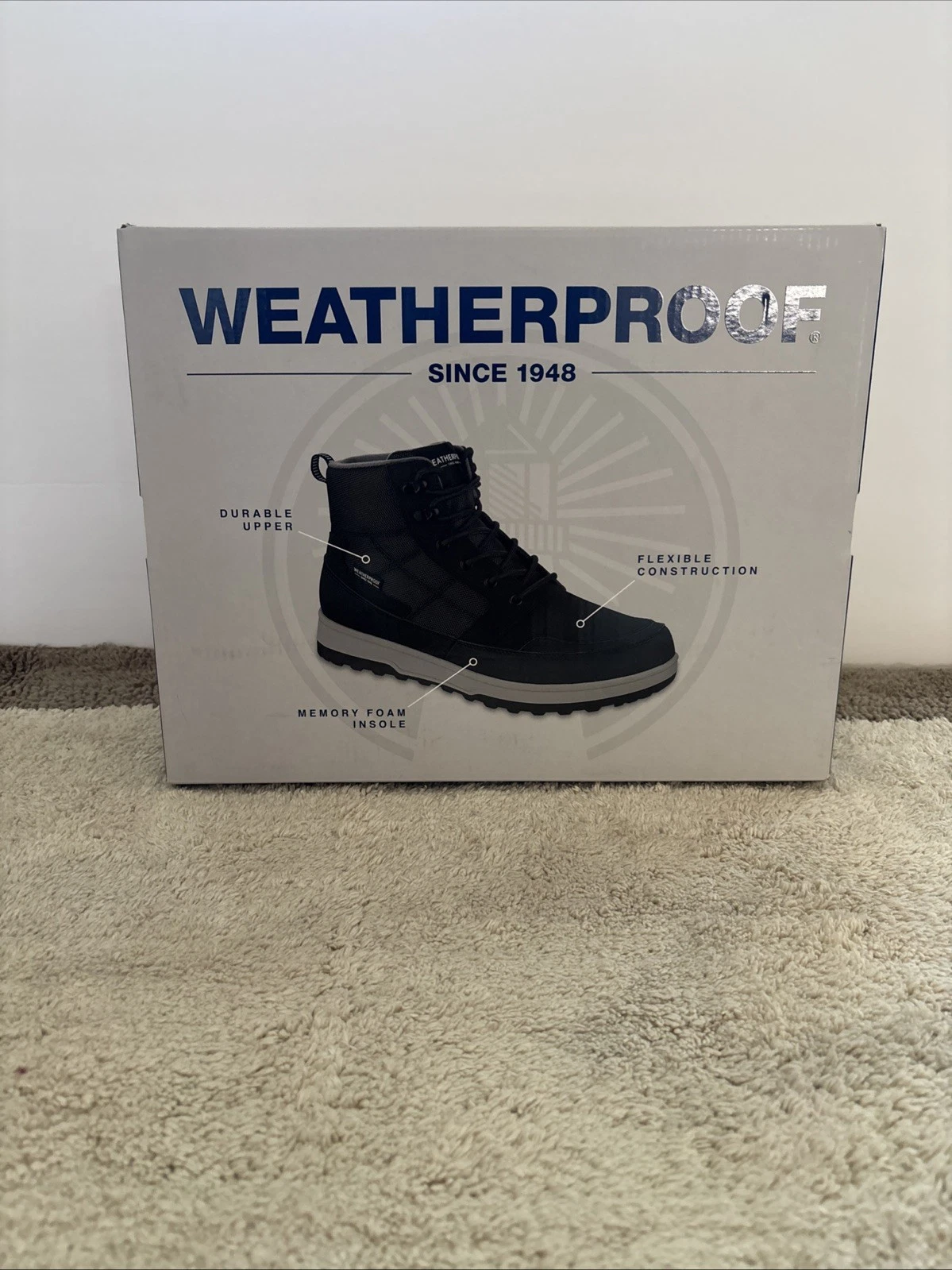 Weatherproof Jenkins Winter Boots Men's Black Lace-Up Round Toe Outdoor 11 New